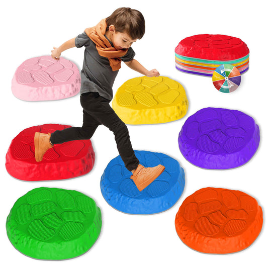 SmartYeen stepping stones 8-pack bright colors for safe indoor balance practice.