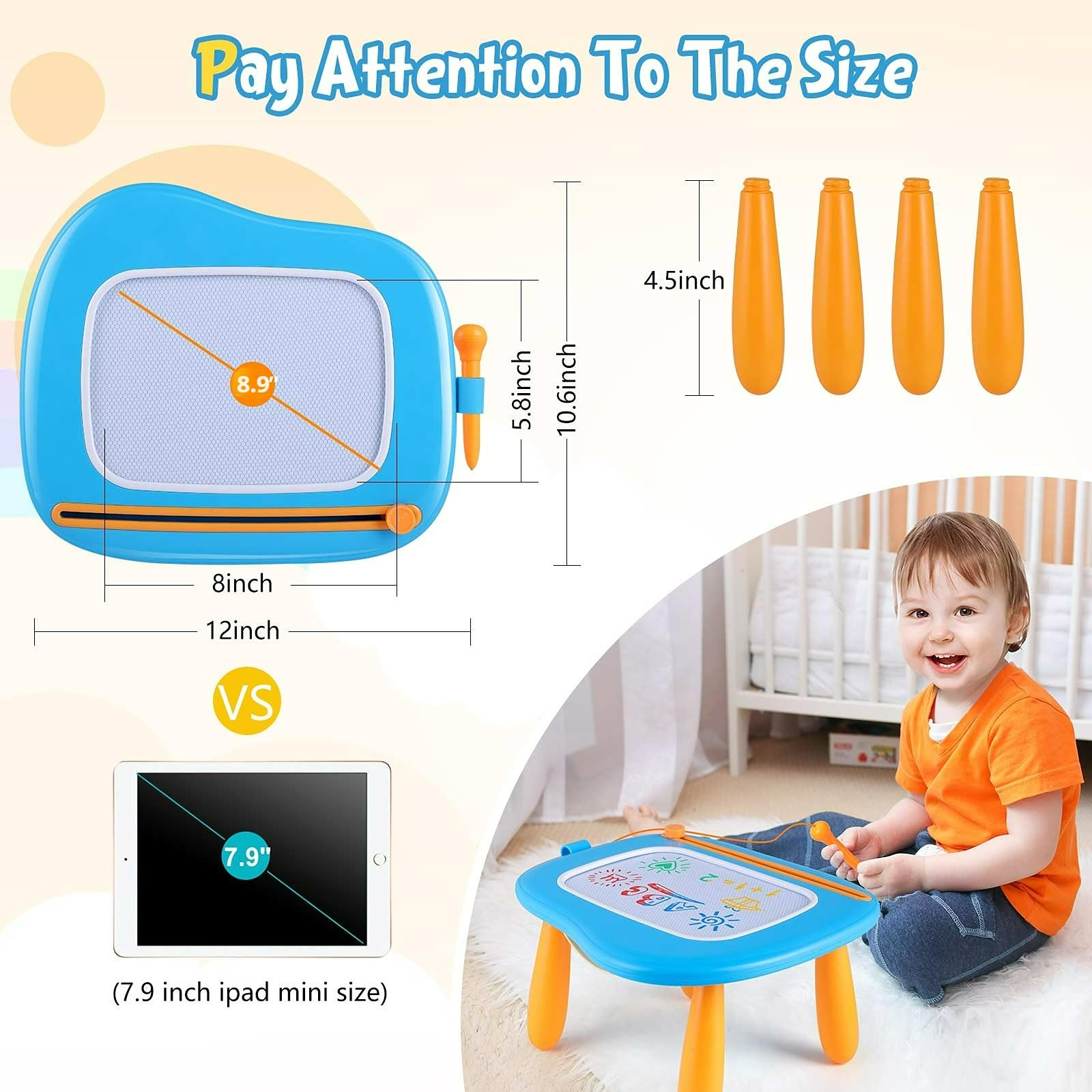 Smasiagon doodle pad four-color drawing space highlights vivid options for early color recognition.