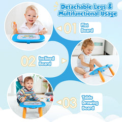 Smasiagon drawing board with detachable legs supports flexible configurations