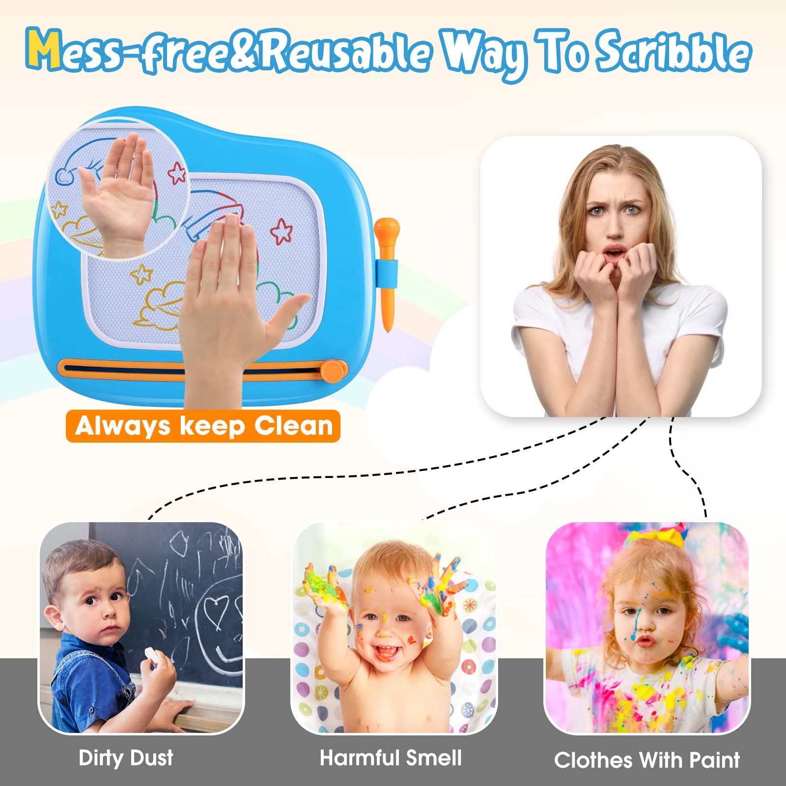 Smasiagon drawing board legs detachable enables flexible sit or stand use.