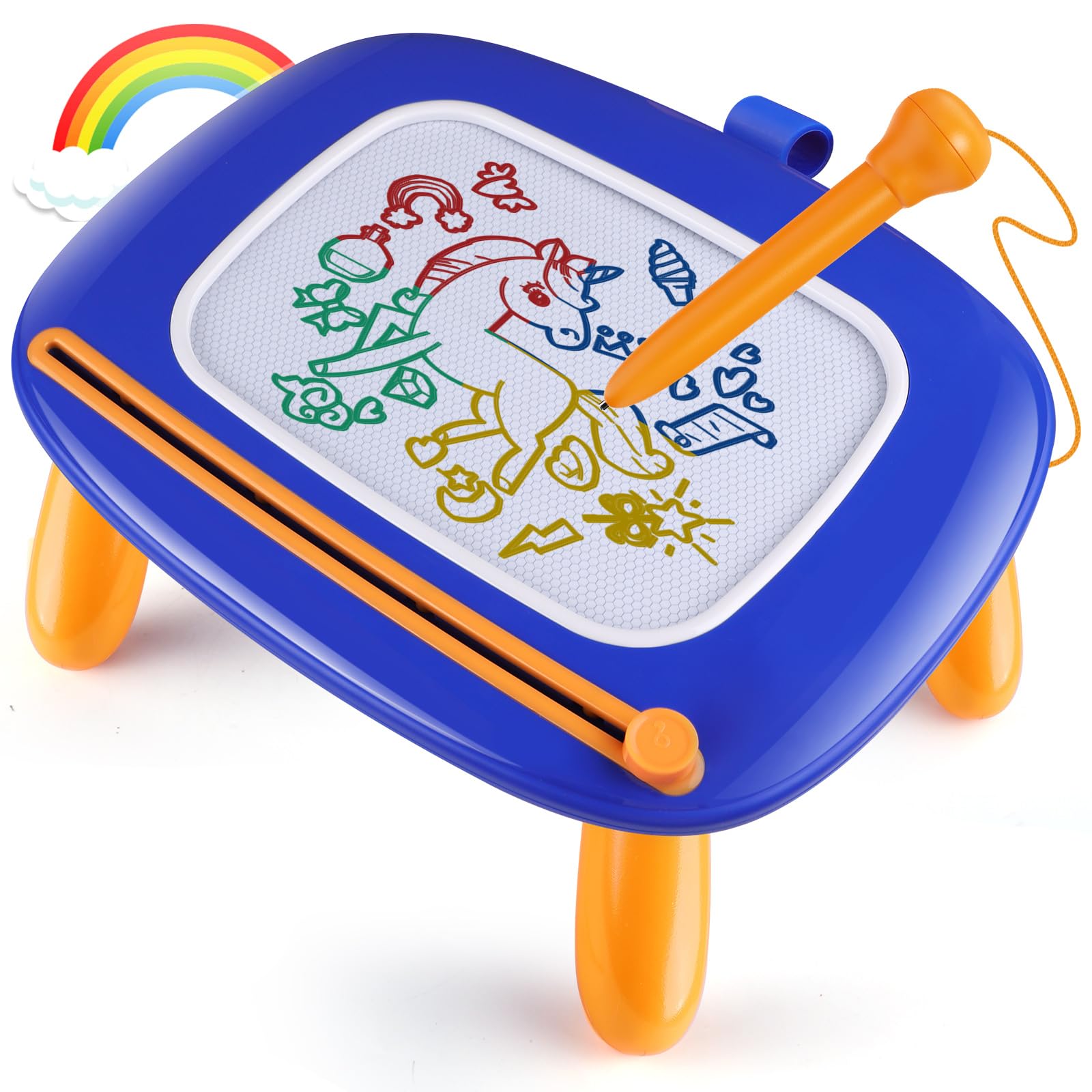 Smasiagon magnetic drawing board with a 4-color draw area for imaginative play