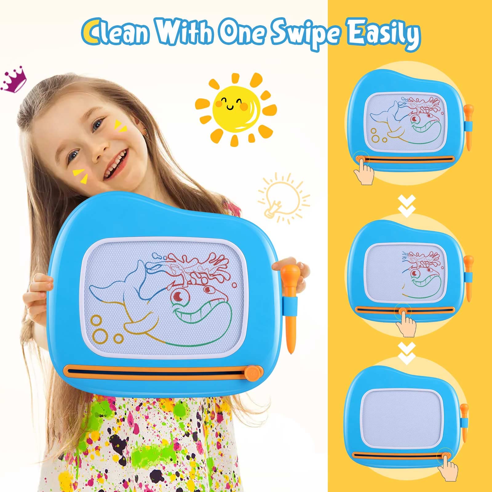 Smasiagon portable drawing board handle makes carrying easy on trips.