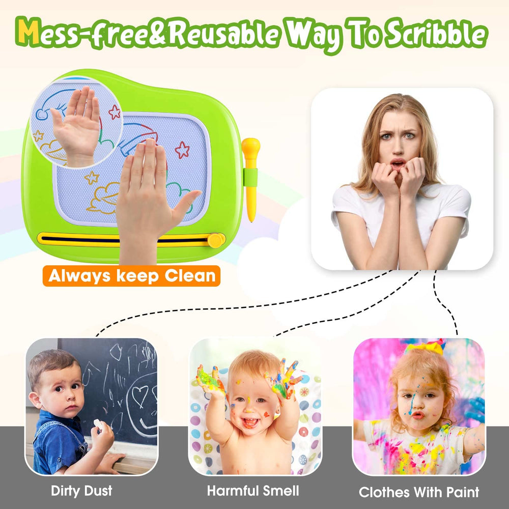 Smasiagon green doodle board with handle belt for portable learning