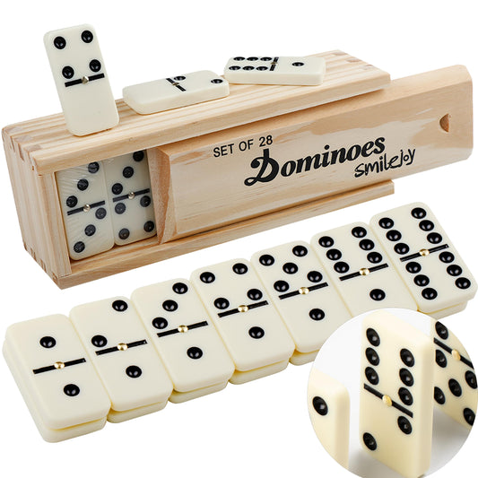 Smilejoy Dominoes Set Box Wood shows sturdy storage for family game nights.
