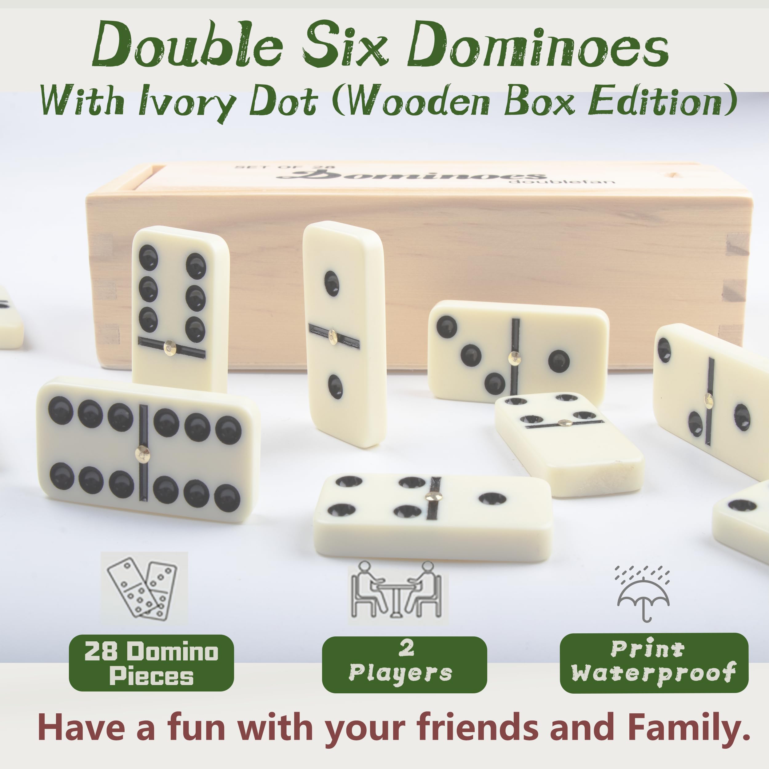 Smilejoy Dominoes Wooden Case Open shows natural wood finish ready for display.