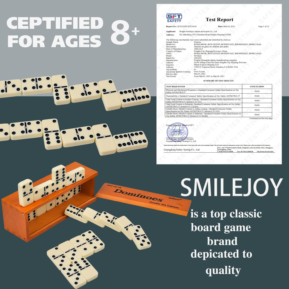 Deluxe brown wood box packaging for Smilejoy dominos storage and gifting