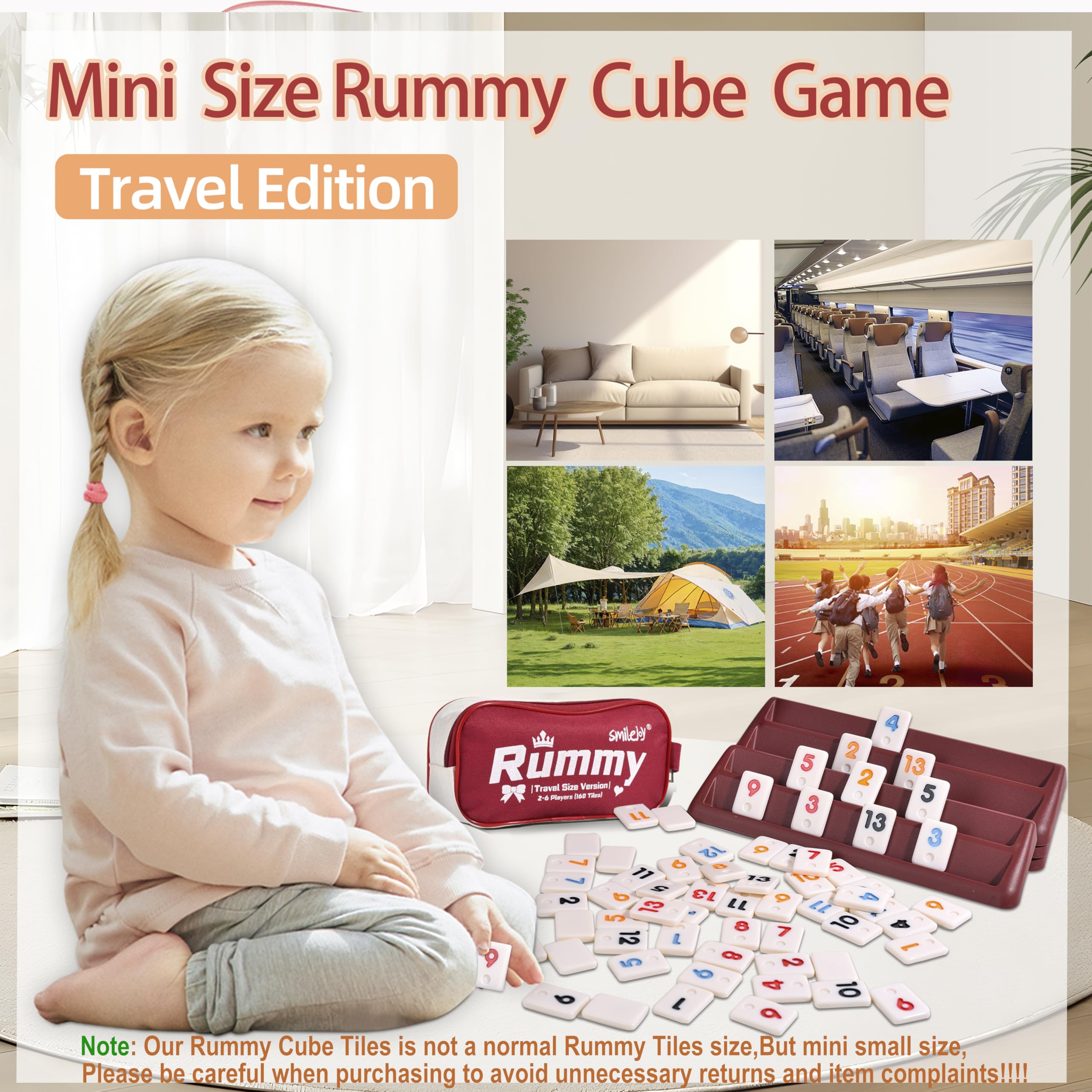 Smilejoy Mini Rummy Cube family enjoying a tabletop game night.