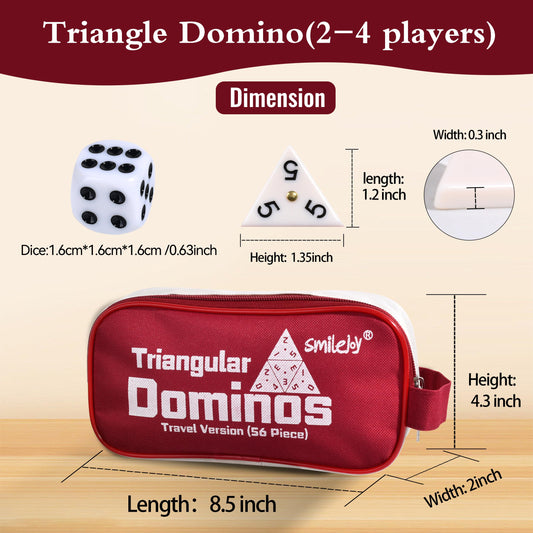 Smilejoy Triangle Domino 56-tile set ready for family game night.
