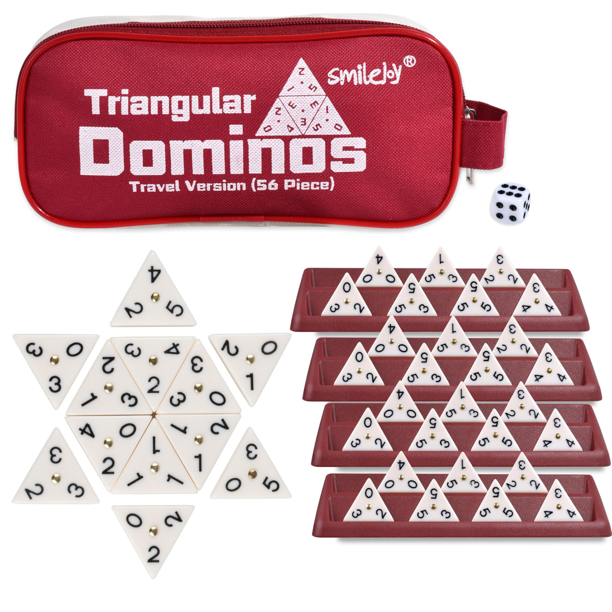 Smilejoy Triangle Domino brass spinners close-up for strategic play.