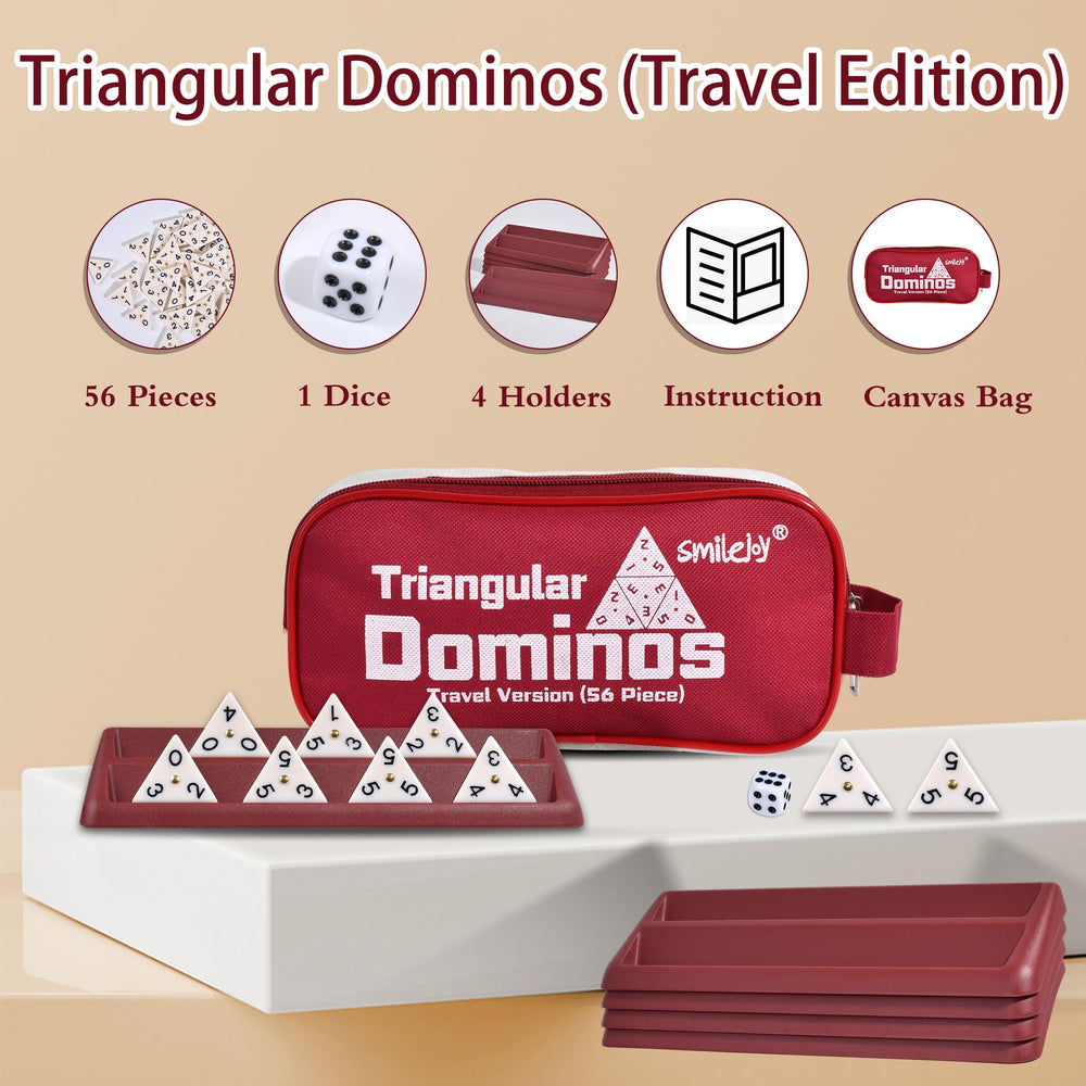 Smilejoy triangle domino travel canvas bag accompanies on-the-go play.