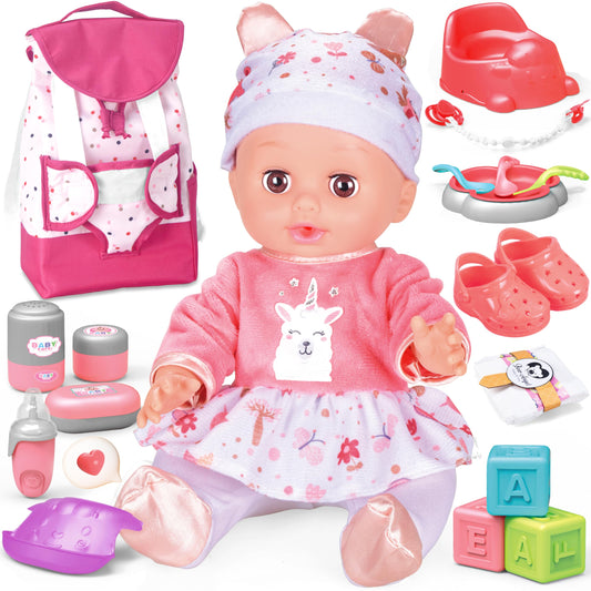 Smileskiddo baby doll with backpack carrier ideal for imaginative caregiving play.