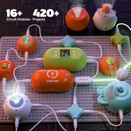 Smilesskiddo 35 circuit parts setup enables varied STEM experiments.