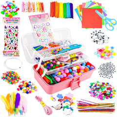SMILESSKIDDO art craft supplies box inside keeps supplies organized for kids.