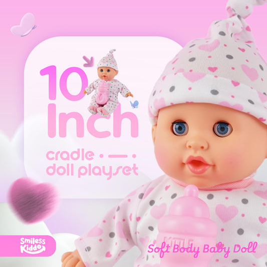 SmilessKIDDO doll with eyes open and close feature for realistic play.