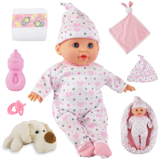 SmilessKIDDO baby doll with bassinet for nurturing pretend play.