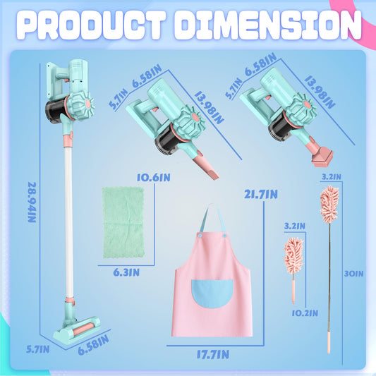 SMILESSKIDDO cleaning kit showing nozzle heads for versatile pretend cleaning