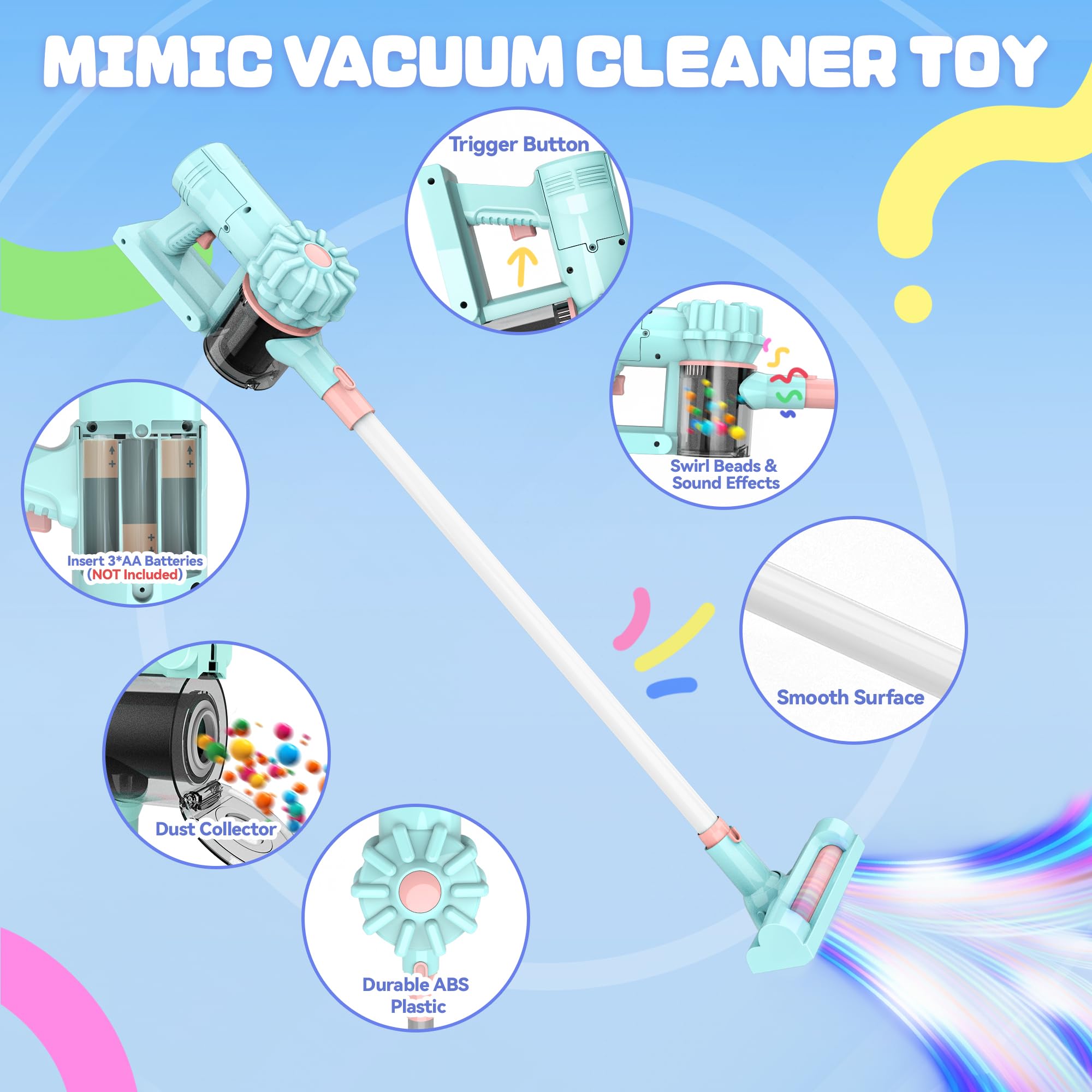 SMILESSKIDDO colorful balls used with vacuum during play