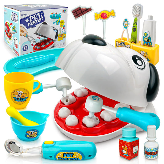 SmilessKiddo dentist kit dog model head for imaginative pretend play.