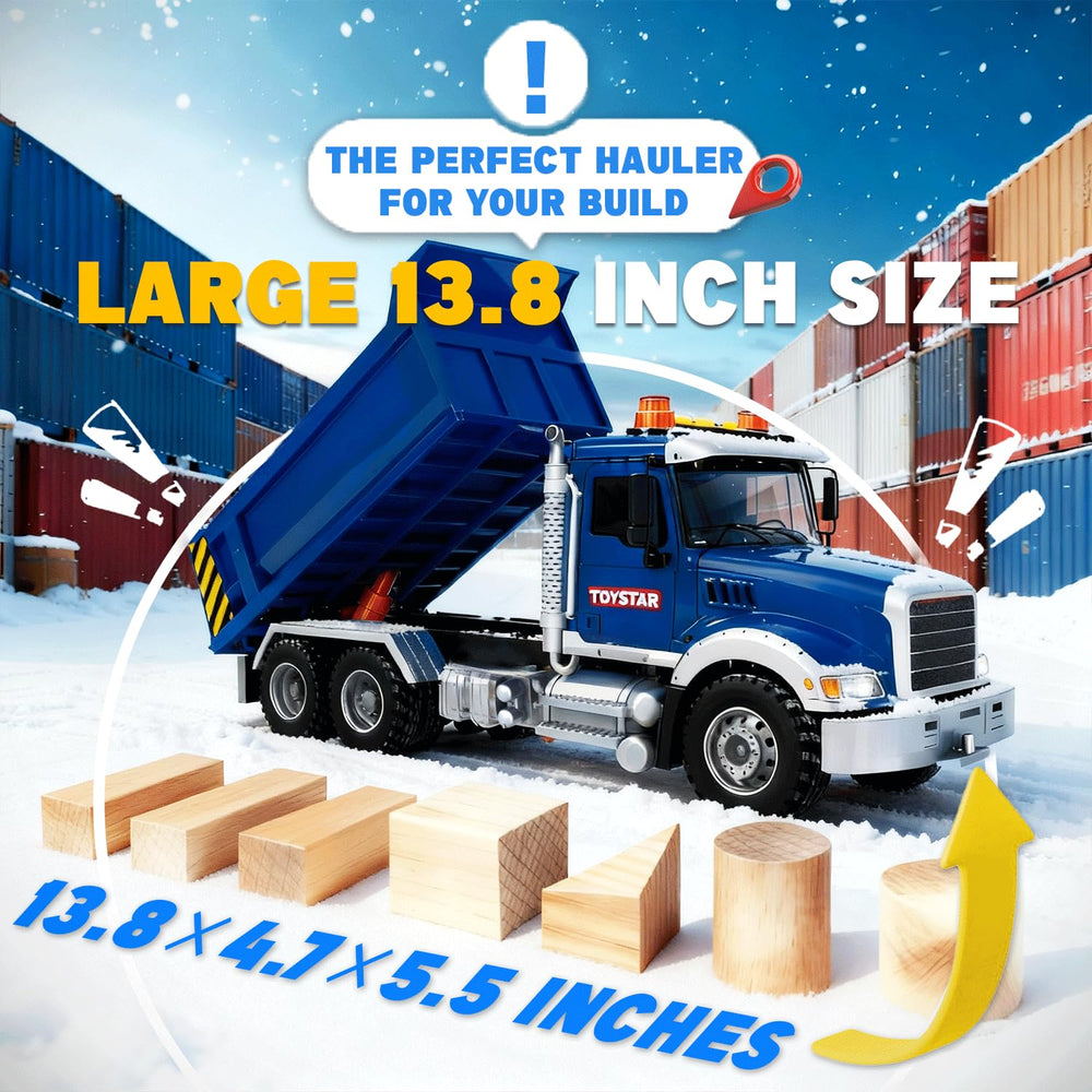 SMILESSKIDDO dump truck toy logs and rocks set enhances play setups