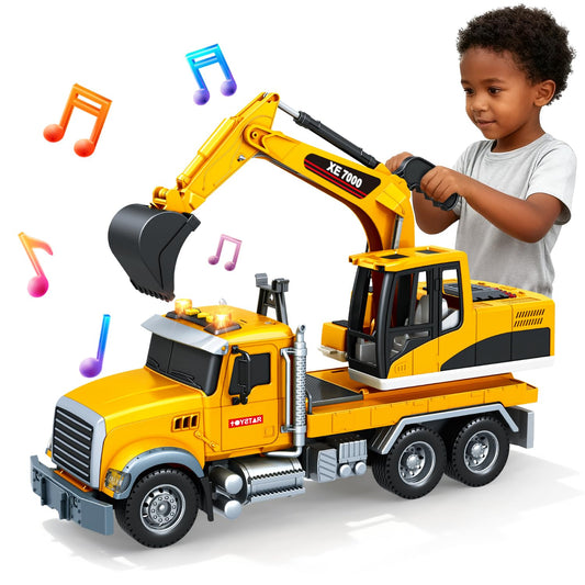 SMILESSKIDDO excavator toy full view for imaginative construction play.