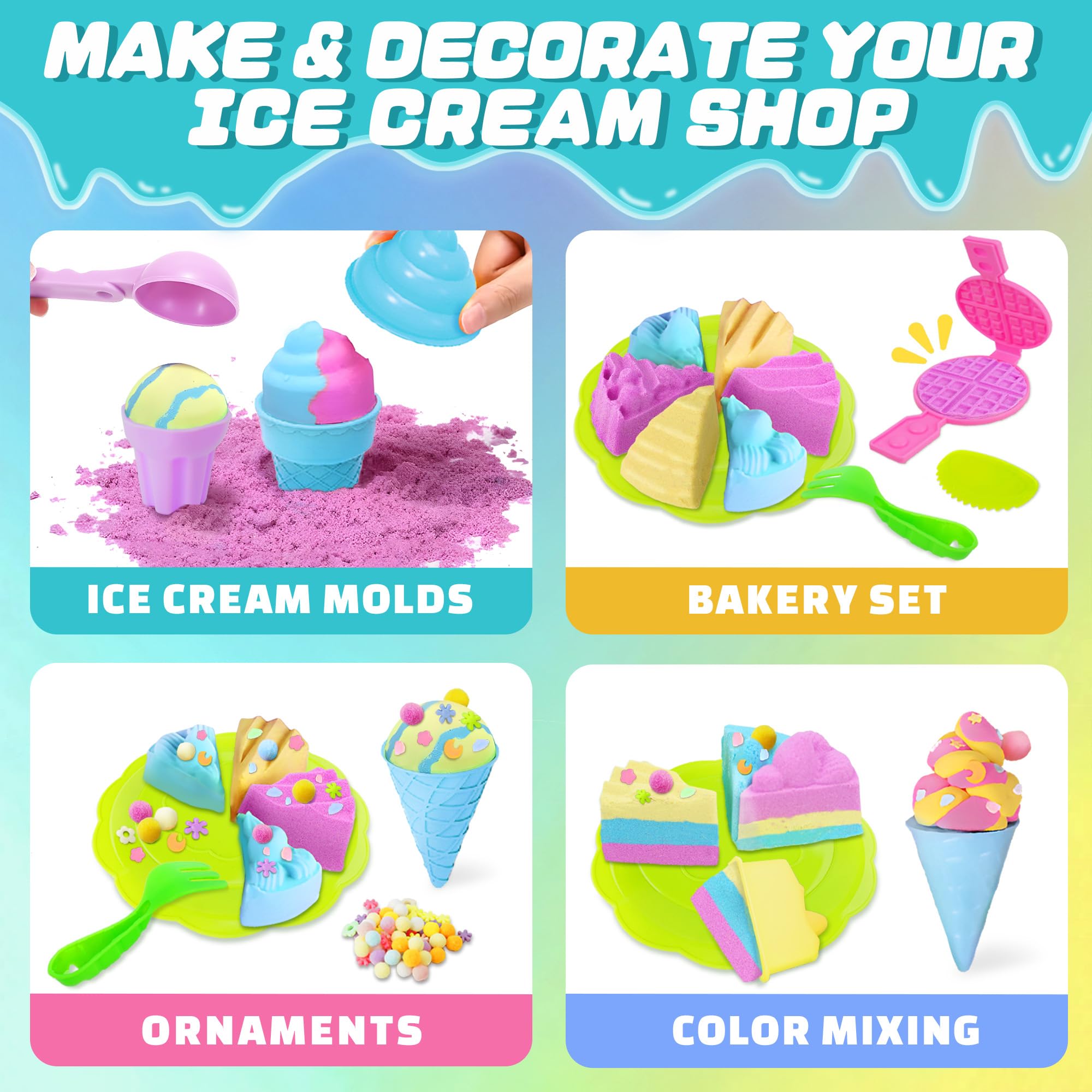 SMILESSKIDDO ice cream molds for imaginative dessert-themed pretend play