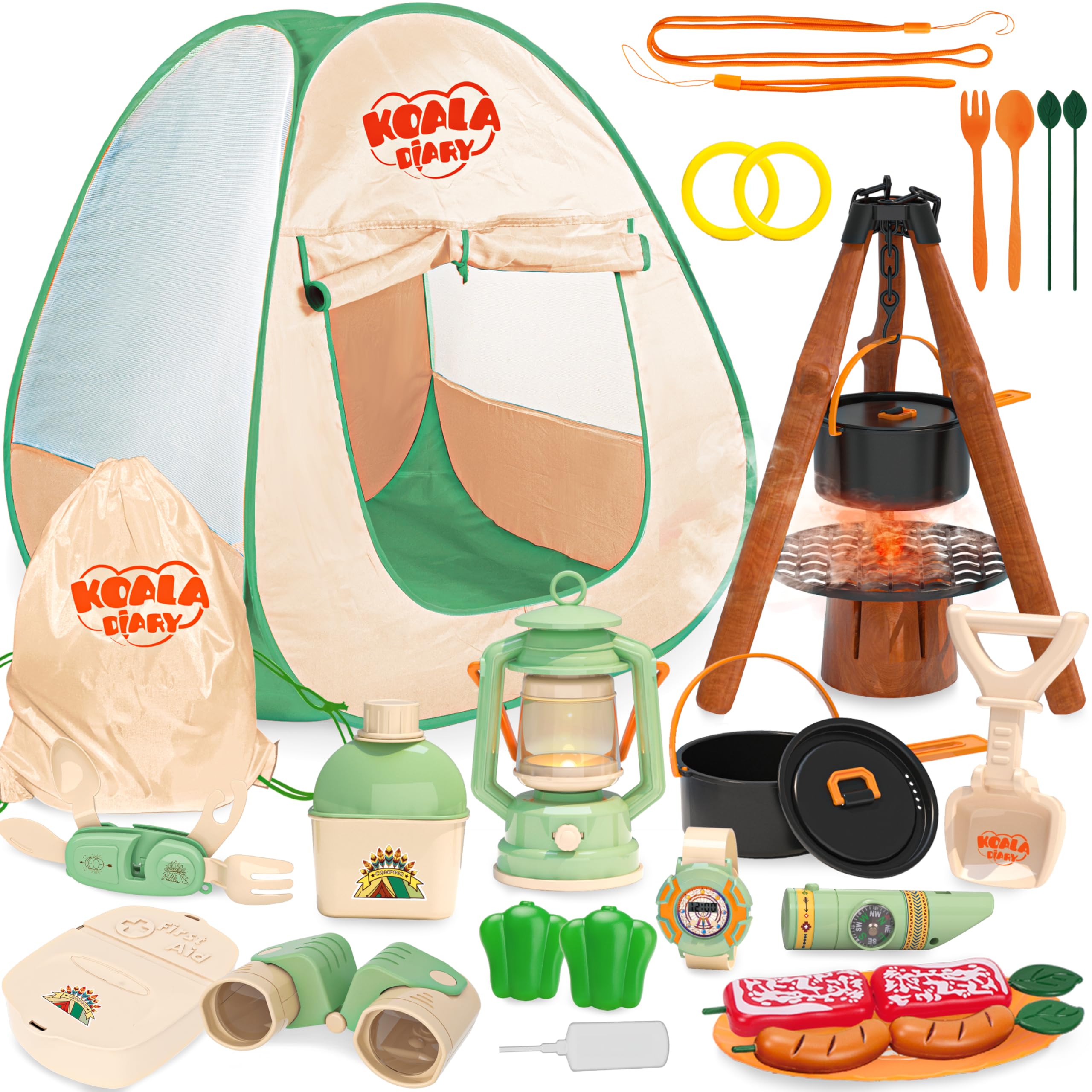 Smilesskiddo kids camping set tent pop-up ready for indoor or outdoor play