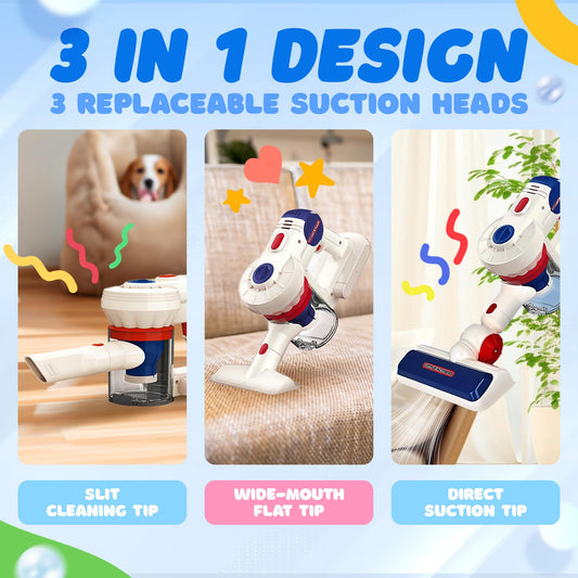 SMILESSKIDDO real suction action demonstrates a working toy vacuum for pretend chores.