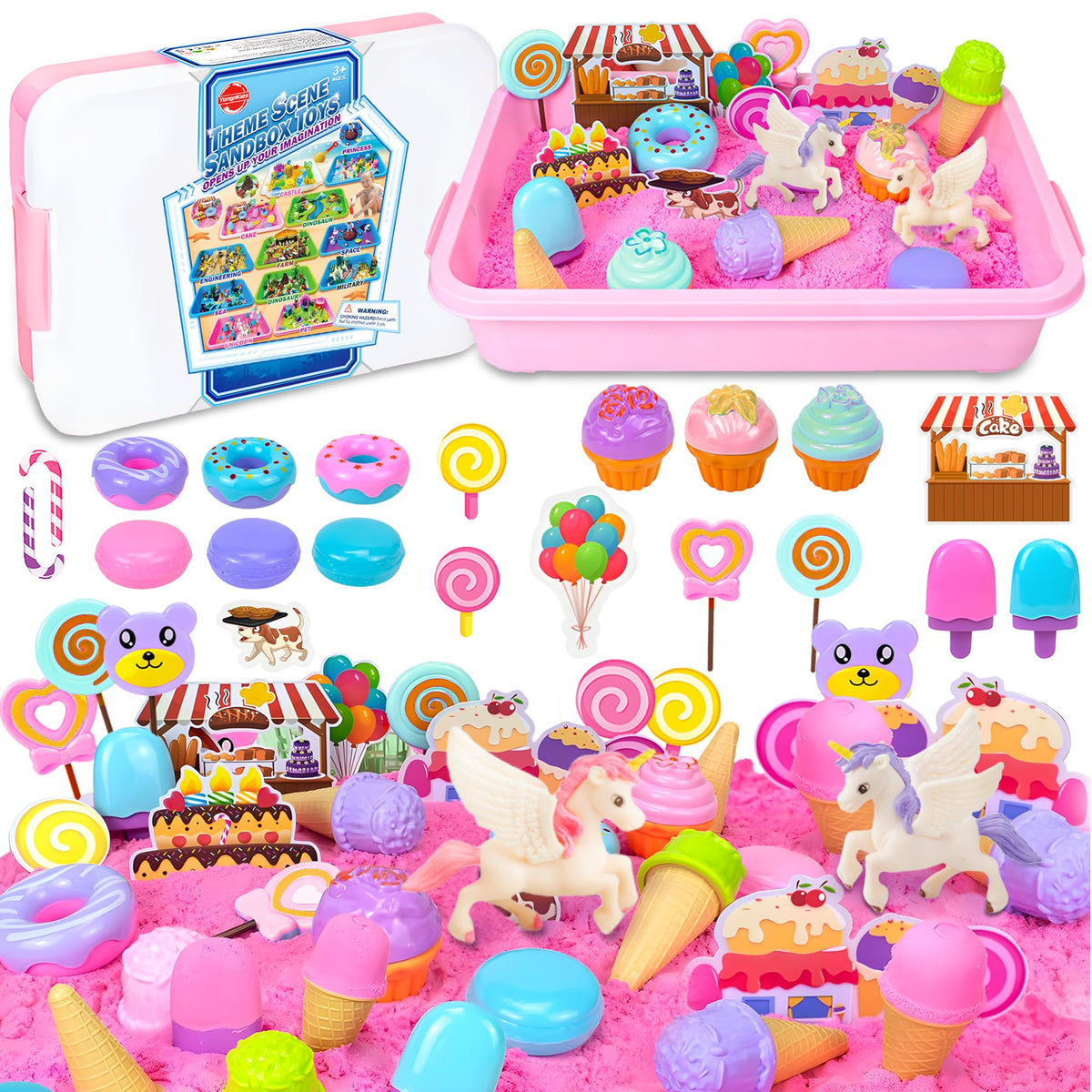 SMILESSKIDDO play sand kit box for mess-free sensory play and easy cleanup.