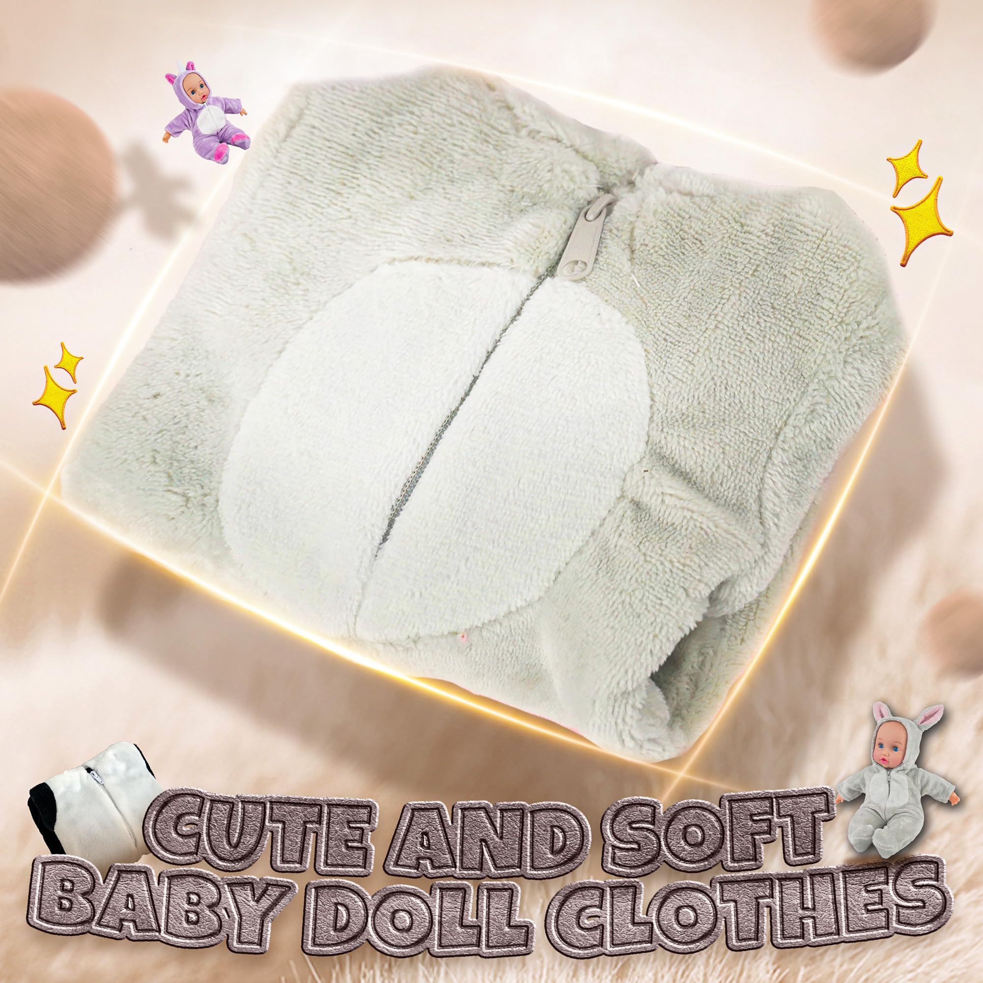 SMILESSKIDDO rabbit doll clothes, hooded design adds charm and warmth.