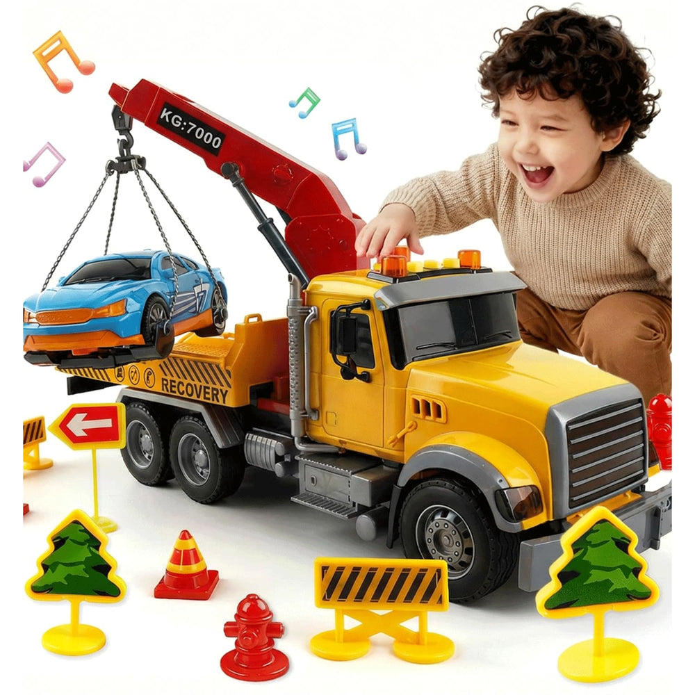 SMILESSKIDDO tow truck front view for imaginative rescue play