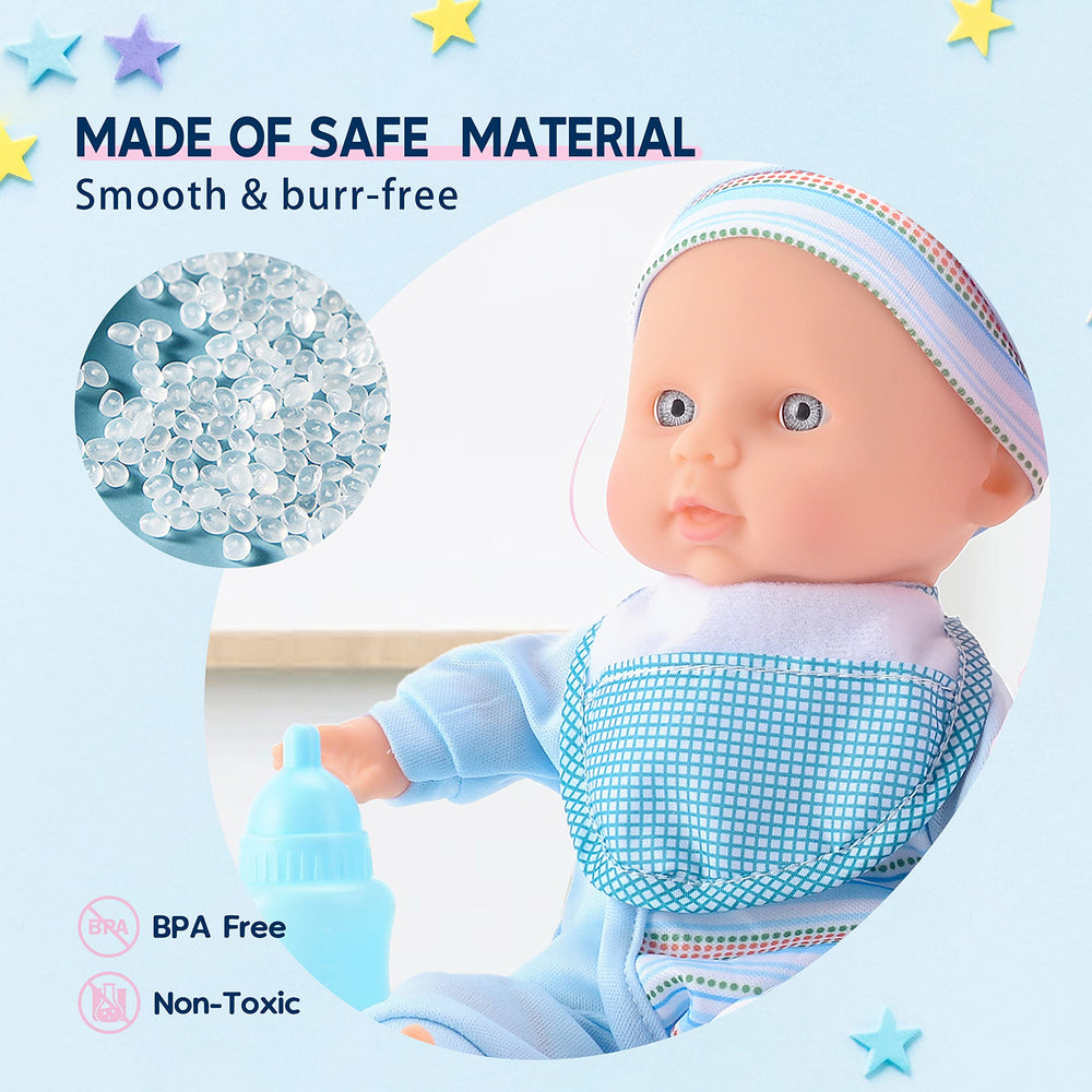SMILESSKIDDO 12-inch twin dolls lightweight and easy for toddlers to cuddle.