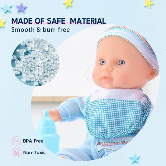 SMILESSKIDDO 12-inch twin dolls lightweight and easy for toddlers to cuddle.