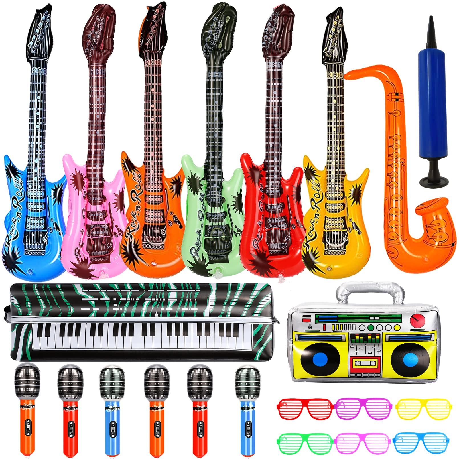 Smilixin inflatable guitar 38-inch for lively party play and photo ops.