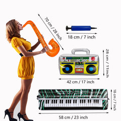 Smilixin inflatable saxophone for playful jazz or parade scenes.