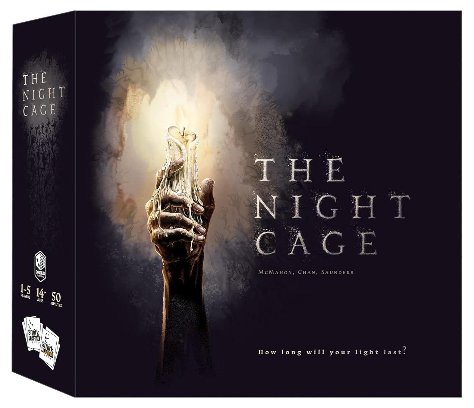 Smirk and Dagger The Night Cage game board lit by candlelight for tense cooperative play.