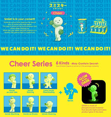 Smiski Cheer Series cheering pose glows in the dark, great desk companion.