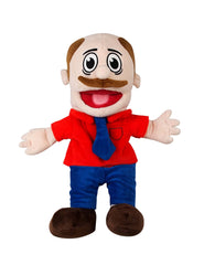 SML Jeffy’s Dad Puppet velvet close-up shows plush texture for comfortable play.