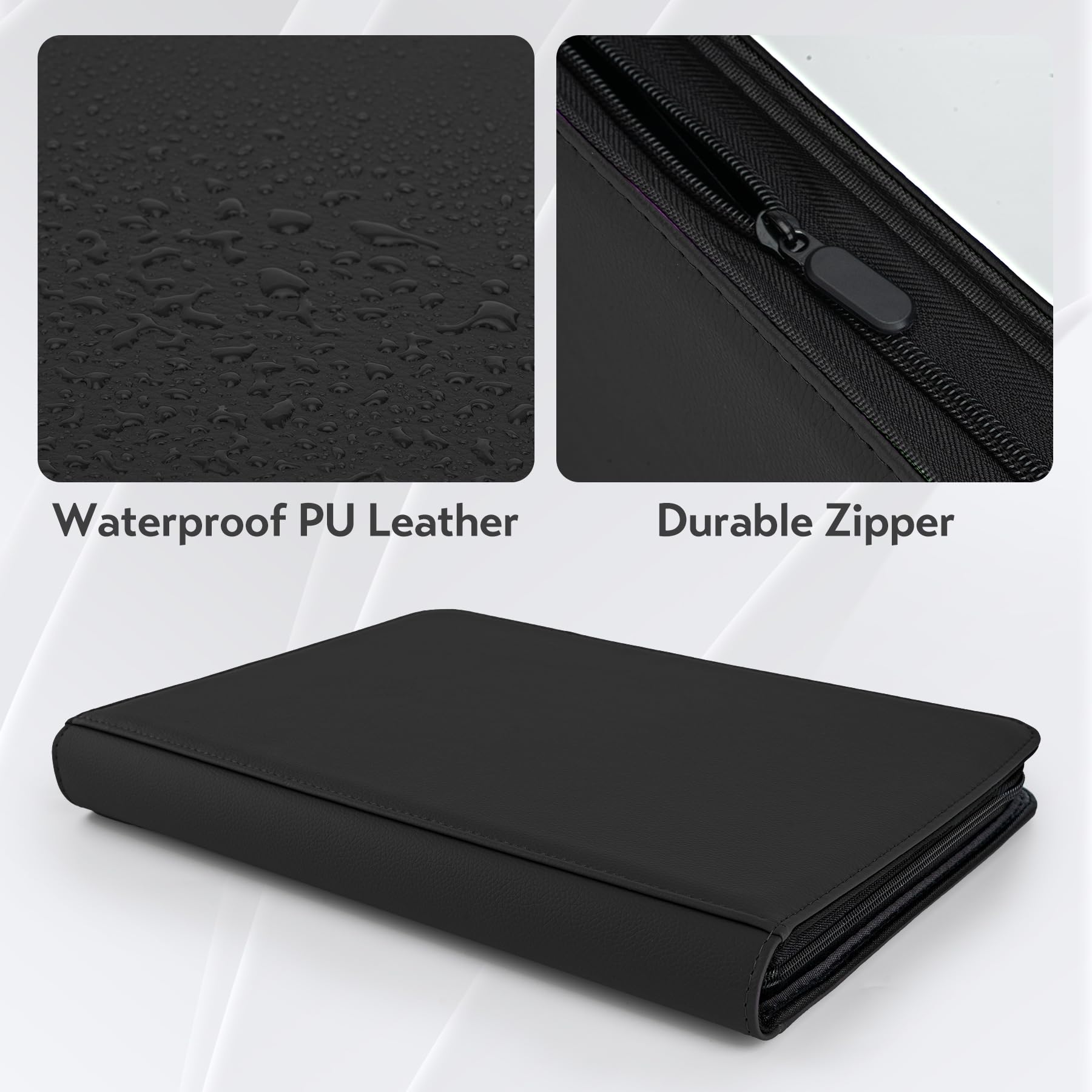 SMYV side-loading sleeves keep cards secure and easy to view.