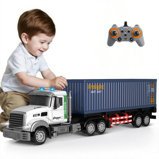 SNACKTANT 23.6-inch RC semi-truck front view for immersive pretend deliveries