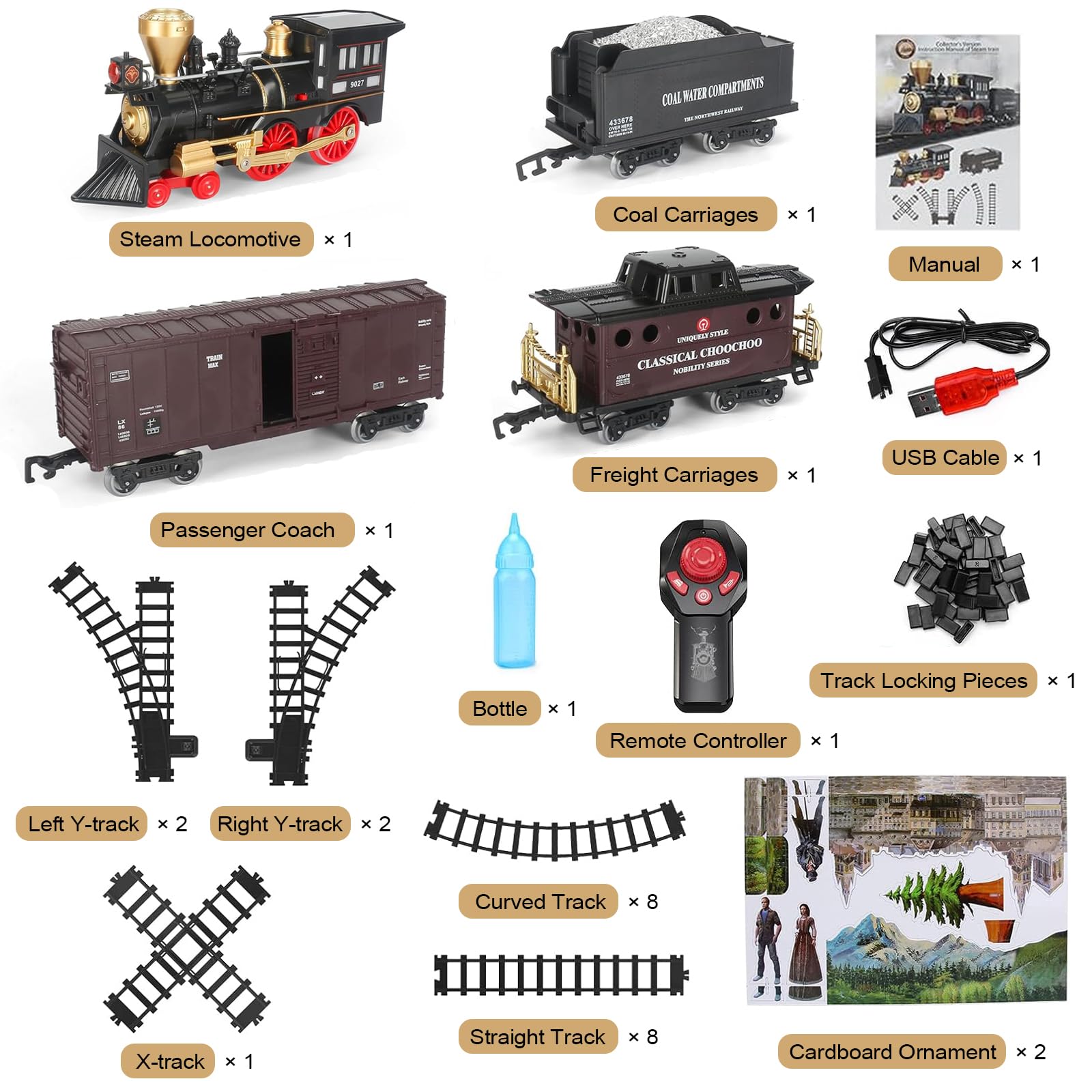 SNACKTANT Christmas tree train around for festive decor and play