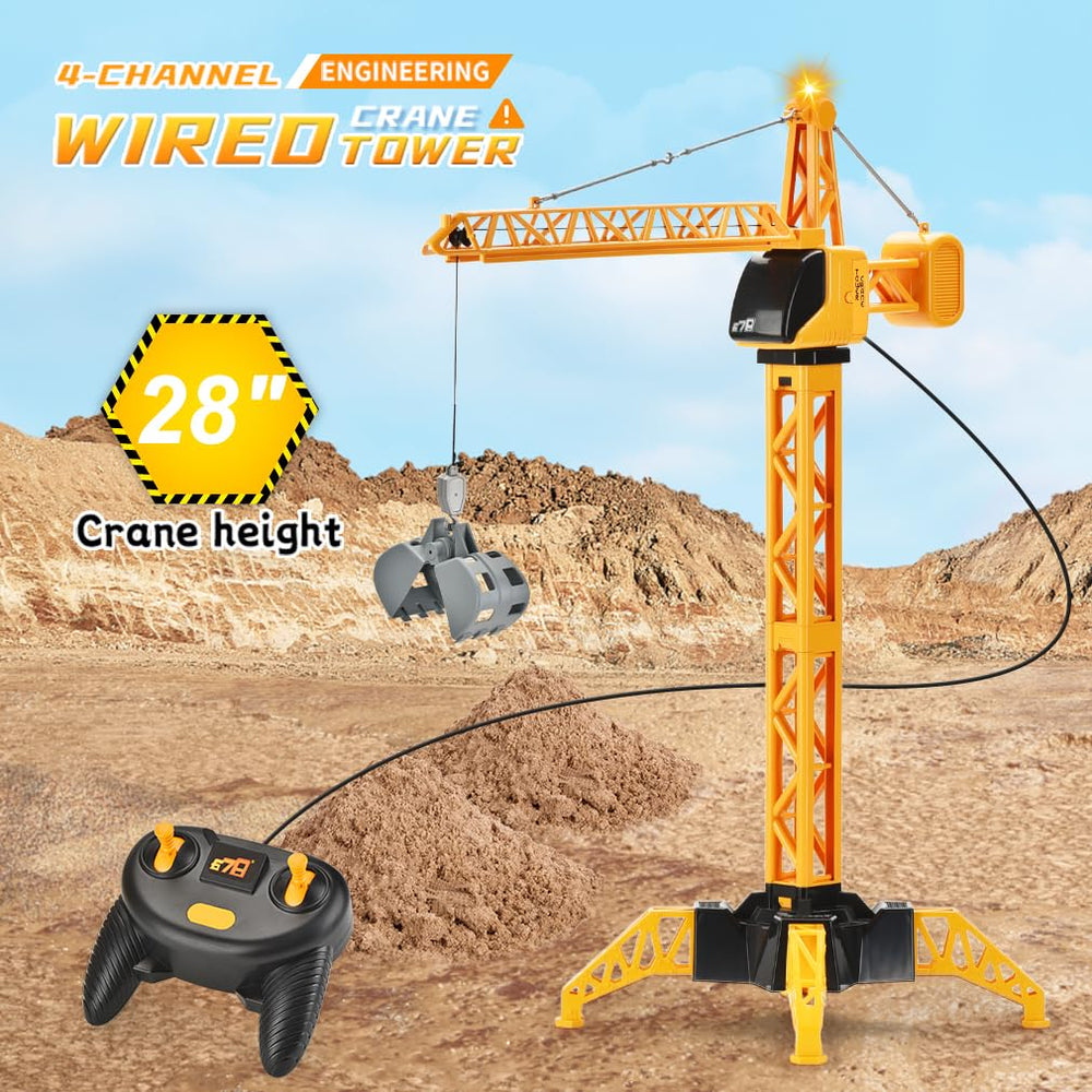SNACKTANT RC crane remote control in use for pretend construction.