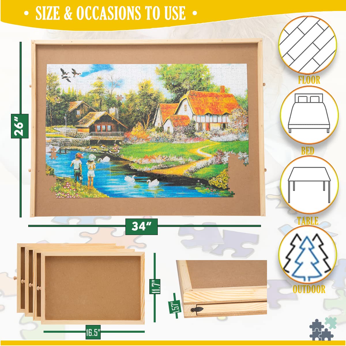 Snail board includes accessory bag and knobs for secure shipment