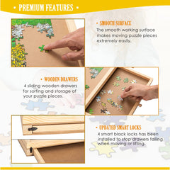 Snail board includes magnetic drawers to secure pieces during movement