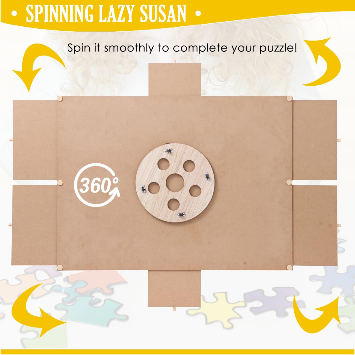Snail rotating puzzle board magnetic drawers keep puzzle pieces organized.