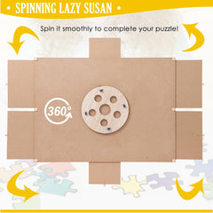Snail rotating puzzle board magnetic drawers keep puzzle pieces organized.