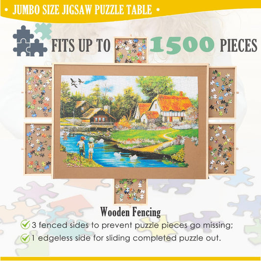 Snail rotating puzzle board lazy-susan provides easy access to every section.