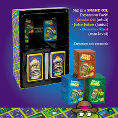 SNAKE OIL packaging with vibrant branding for easy gifting.