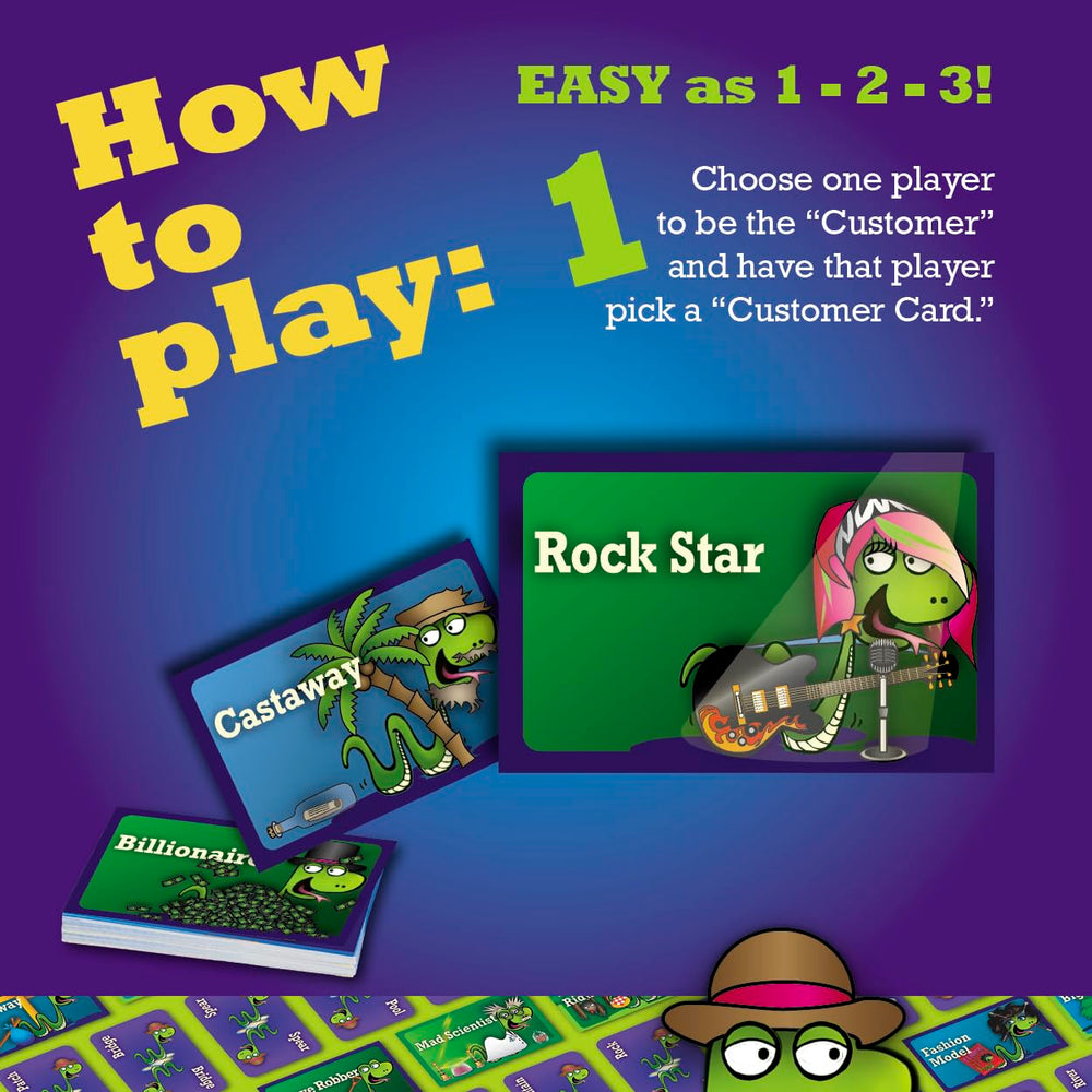 Players pitch to a wacky customer during a round.