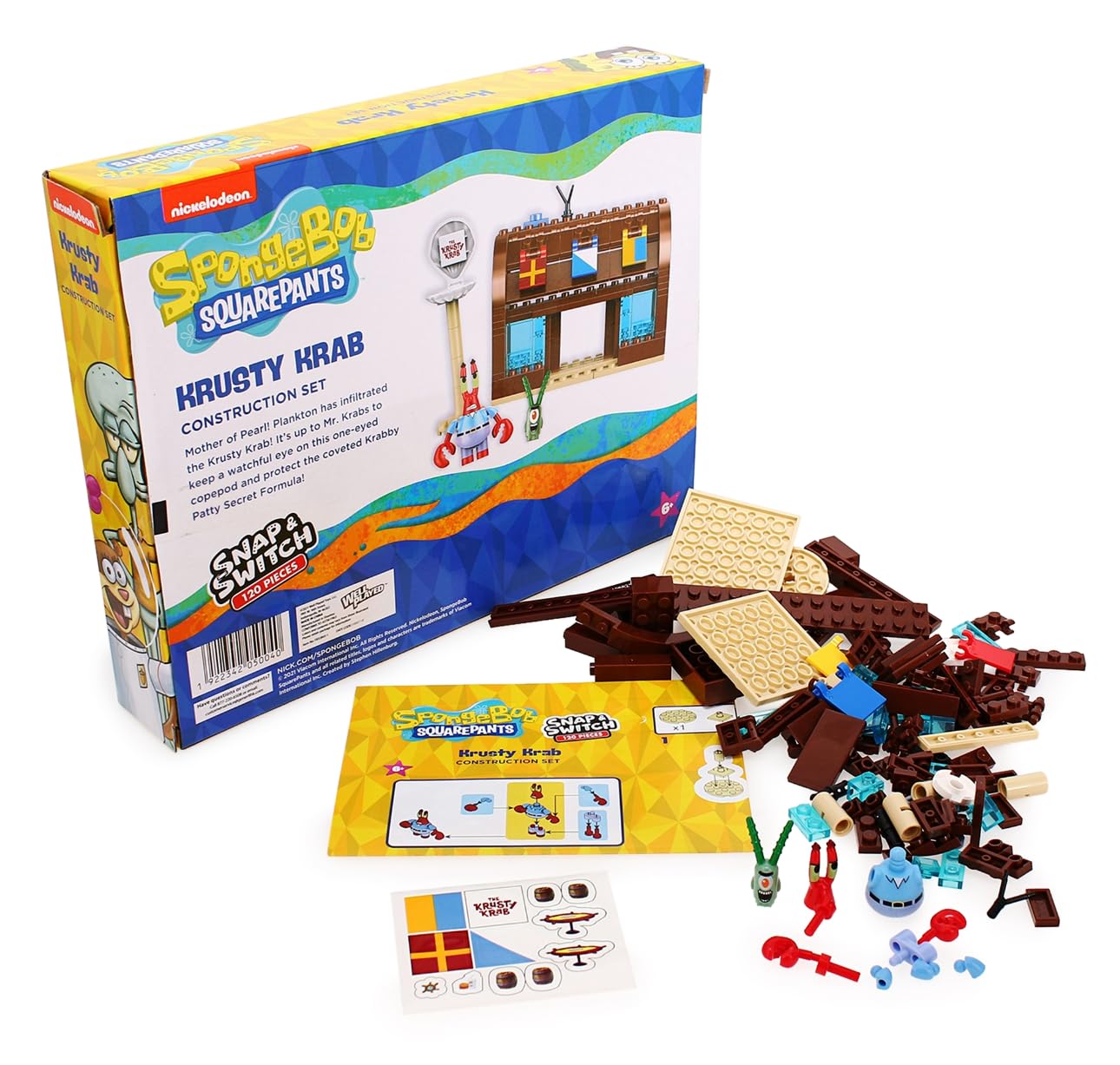 Plankton figure joins scenes for playful storytelling.