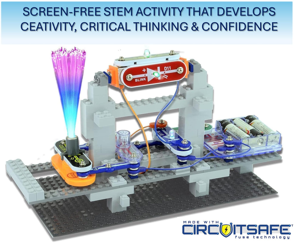 Snap Circuits BRIC-brick collection displaying compatible bricks for creative builds.
